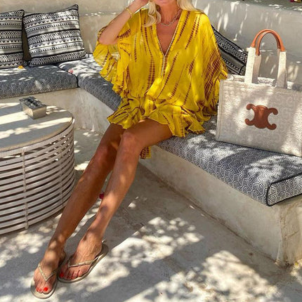 Women's Fashion Bohemian Short Print Dress