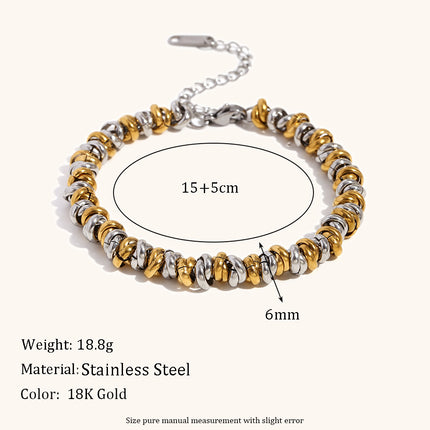 Women's Simple Niche Design Necklace Two-tone Ring Bracelet