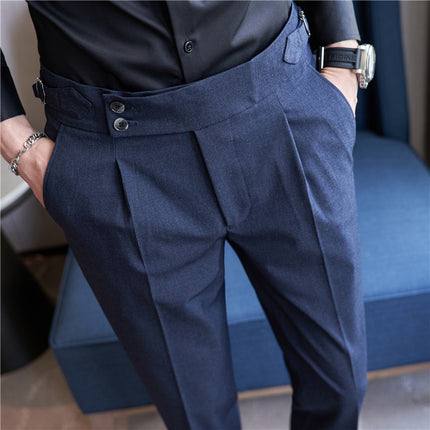 High Waist Casual Slim Fit Suit Pants