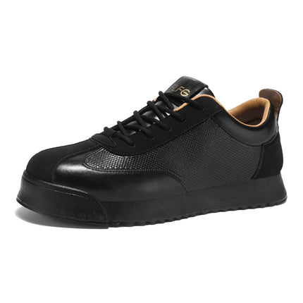 Black Work Casual Leather Shoes Low-cut