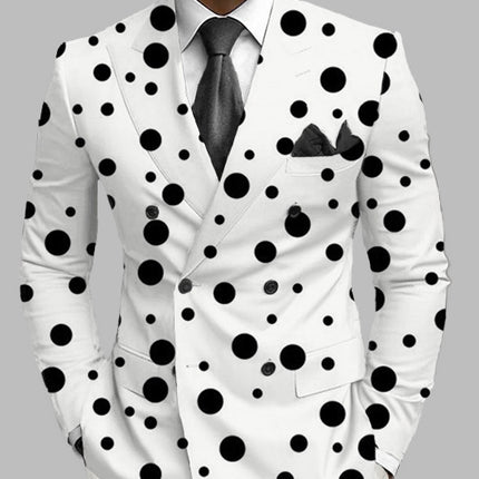 New Men's Printed Posterior Median Split Suit Jacket