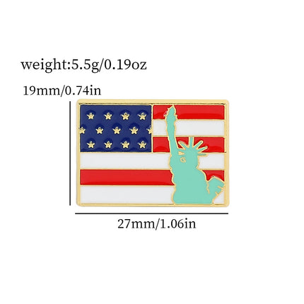 American Flag Series Gold M Badge Independence Day Alloy Brooch