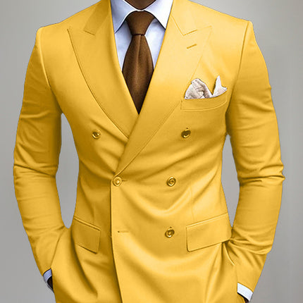 New Men's Printed Posterior Median Split Suit Jacket