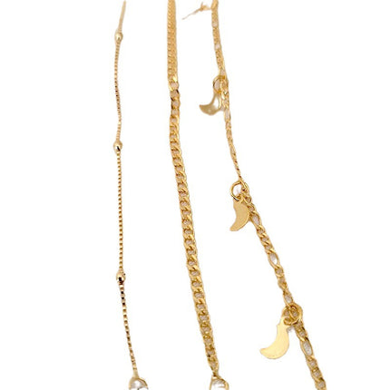 European And American Stylish Women's Simple Personality Multi-layer Anklet Suit