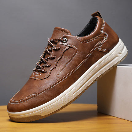 Leather Surface Men's Low-top Sneakers Warm Casual Shoes