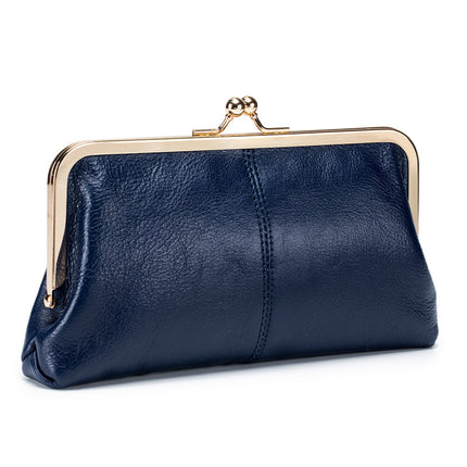 European And American Retro Clip Bag Long Clutch Wallet