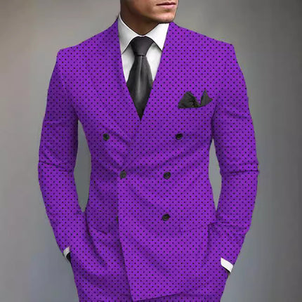 New Men's Printed Posterior Median Split Suit Jacket