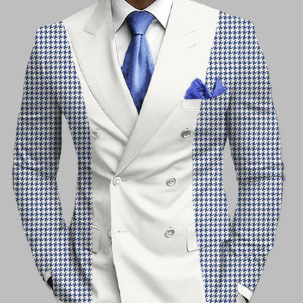 New Men's Printed Posterior Median Split Suit Jacket