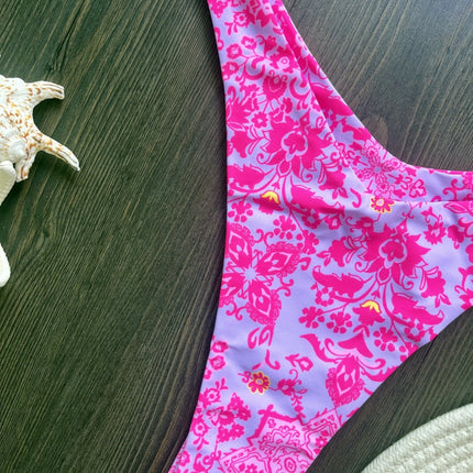 Women's Creative Printing Sexy Backless Split Swimsuit