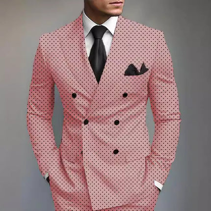 New Men's Printed Posterior Median Split Suit Jacket