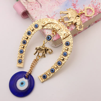 Golden Elephant Elephant Alloy Blue Eye Ornaments
