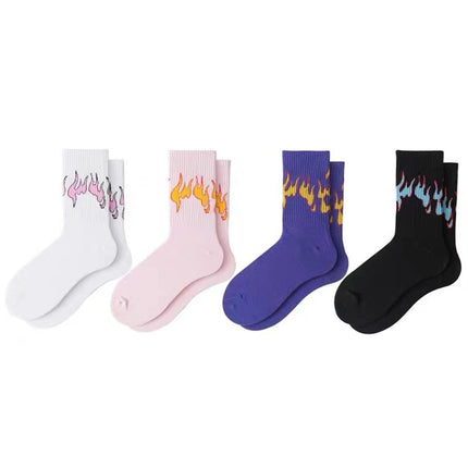 New Flame Socks Men And Women Pure Cotton