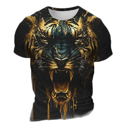 Men's 3D Tiger Pattern Short Sleeve T-shirt