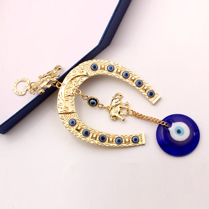 Golden Elephant Elephant Alloy Blue Eye Ornaments