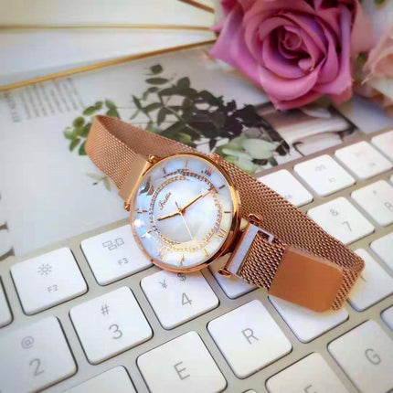 Women's Waterproof Magnetic Mesh Strap Watch