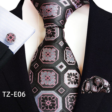Paisley Tie Square Scarf Pocket Square Cufflinks Three-piece Set