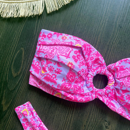 Women's Creative Printing Sexy Backless Split Swimsuit