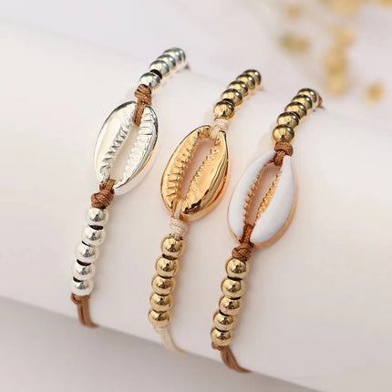 Personalized Creative Alloy Shell Hawaiian Style Casual Bracelet Shell Woven Bracelet