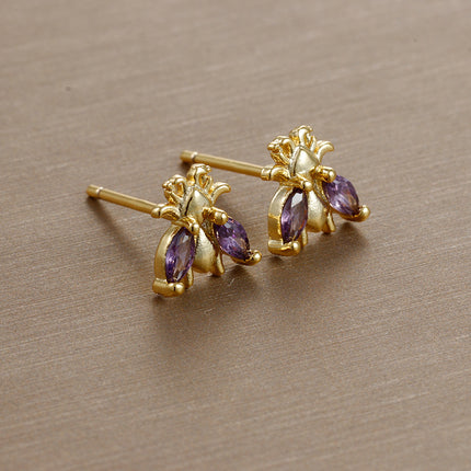 Insect Diamond Gold-plated Stud Earring Fashion Minimalist Creative