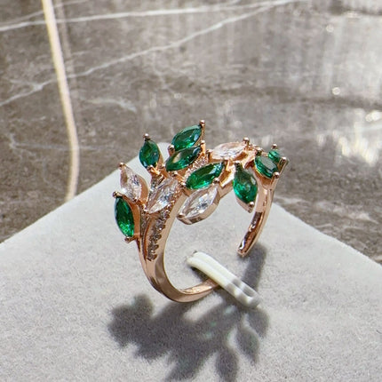 Rose Gold Ring Real Gold Zircon Ring Russian European And American Ornament Jewelry