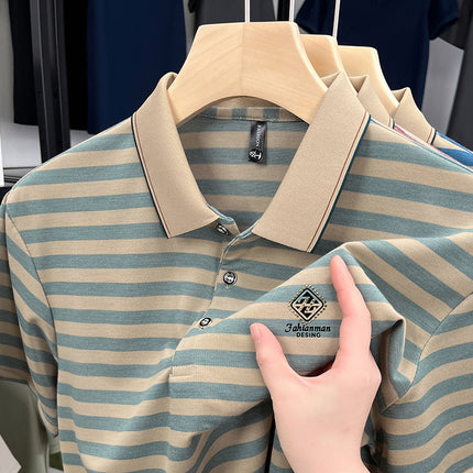 Striped Casual Men's Short Sleeve