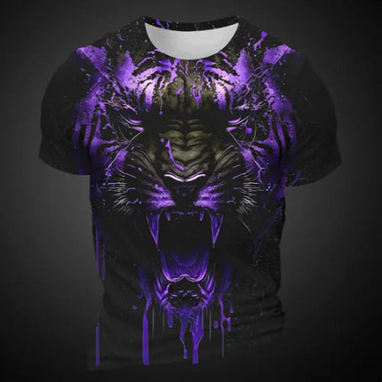 Men's 3D Tiger Pattern Short Sleeve T-shirt
