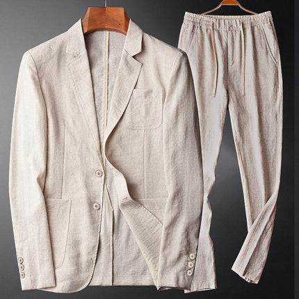 Two-piece Retro Solid Color High-end Simple Casual Suit