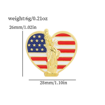American Flag Series Gold M Badge Independence Day Alloy Brooch