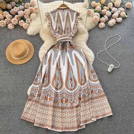 Women's Fashion Printed Temperament Slim Dress