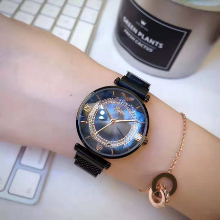 Women's Waterproof Magnetic Mesh Strap Watch