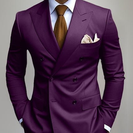 New Men's Printed Posterior Median Split Suit Jacket