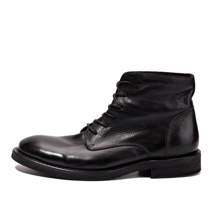Trendy Workwear Boots All-match First Layer Cowhide Retro