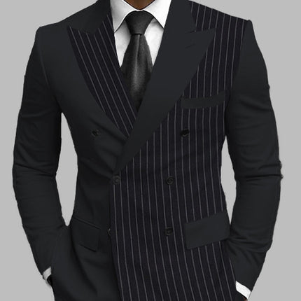 New Men's Printed Posterior Median Split Suit Jacket