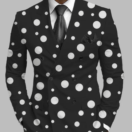 New Men's Printed Posterior Median Split Suit Jacket