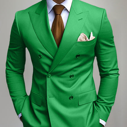 New Men's Printed Posterior Median Split Suit Jacket