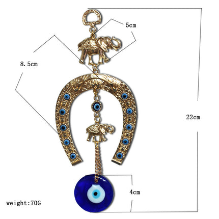 Golden Elephant Elephant Alloy Blue Eye Ornaments