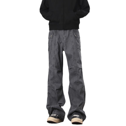 American High Street Washed Distressed Overalls