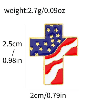 American Flag Series Gold M Badge Independence Day Alloy Brooch