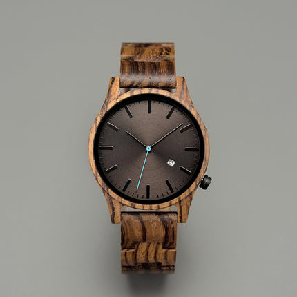 Wood Quartz Pointer Watch Men