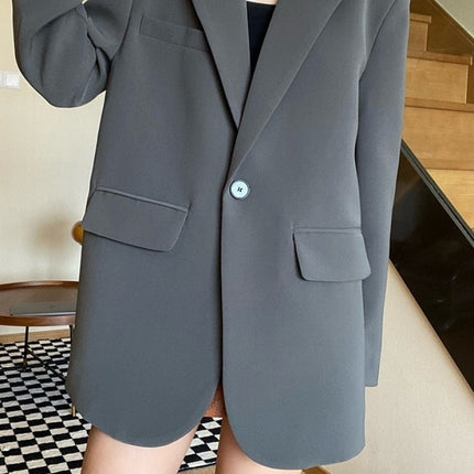Loose Leisure Slimming Black Blazer For Women