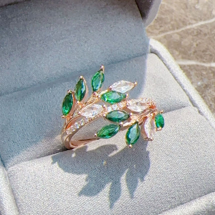 Rose Gold Ring Real Gold Zircon Ring Russian European And American Ornament Jewelry