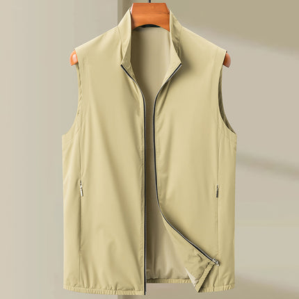 Casual Men's Vest Simple But Elegant Comfortable Lightweight Stand Collar Waistcoat