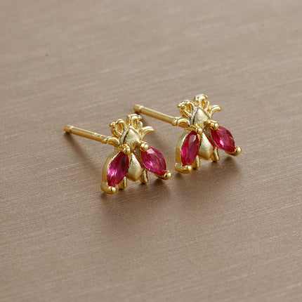 Insect Diamond Gold-plated Stud Earring Fashion Minimalist Creative