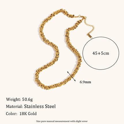 Women's Simple Niche Design Necklace Two-tone Ring Bracelet