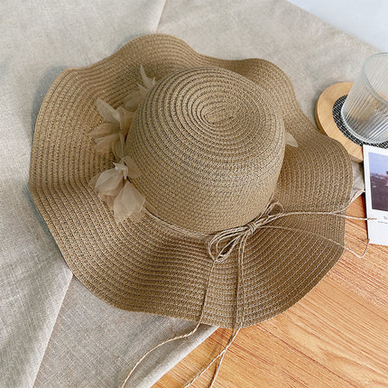 Sun-proof Bow Seaside Vacation Beach Large Straw Hat