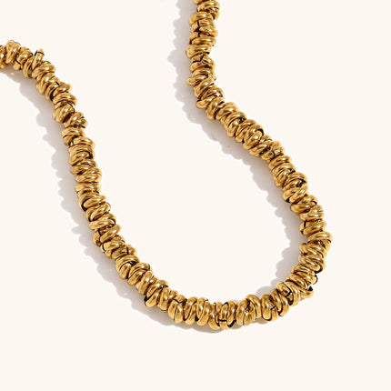 Women's Simple Niche Design Necklace Two-tone Ring Bracelet