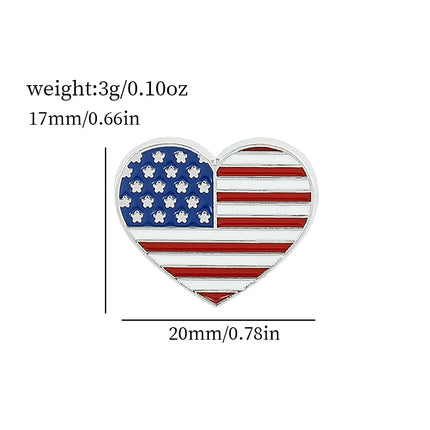 American Flag Series Gold M Badge Independence Day Alloy Brooch
