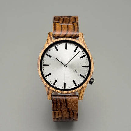 Wood Quartz Pointer Watch Men