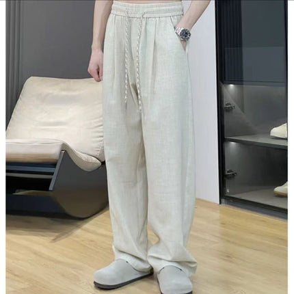 Men's American-style Ice Silk Linen Pants