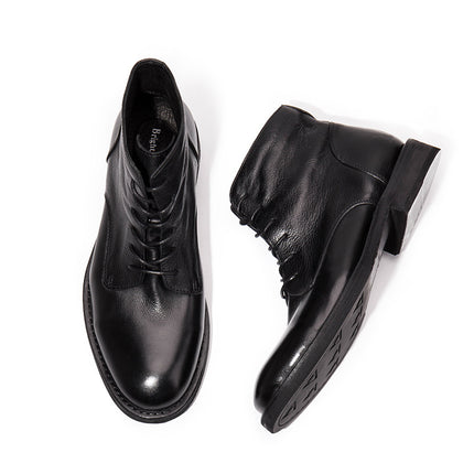Trendy Workwear Boots All-match First Layer Cowhide Retro